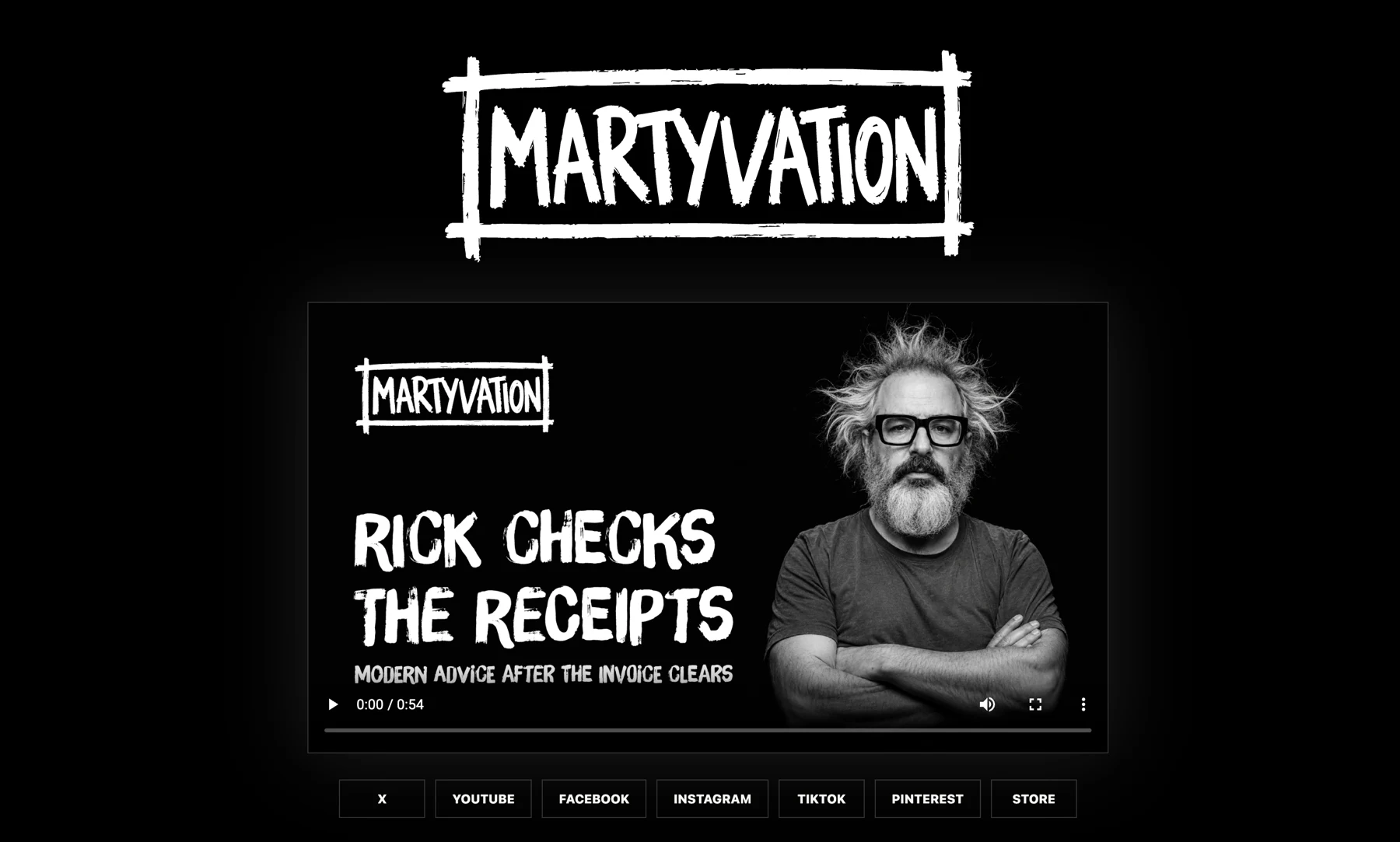 MartyVation website featuring the Rick Checks the Receipts video