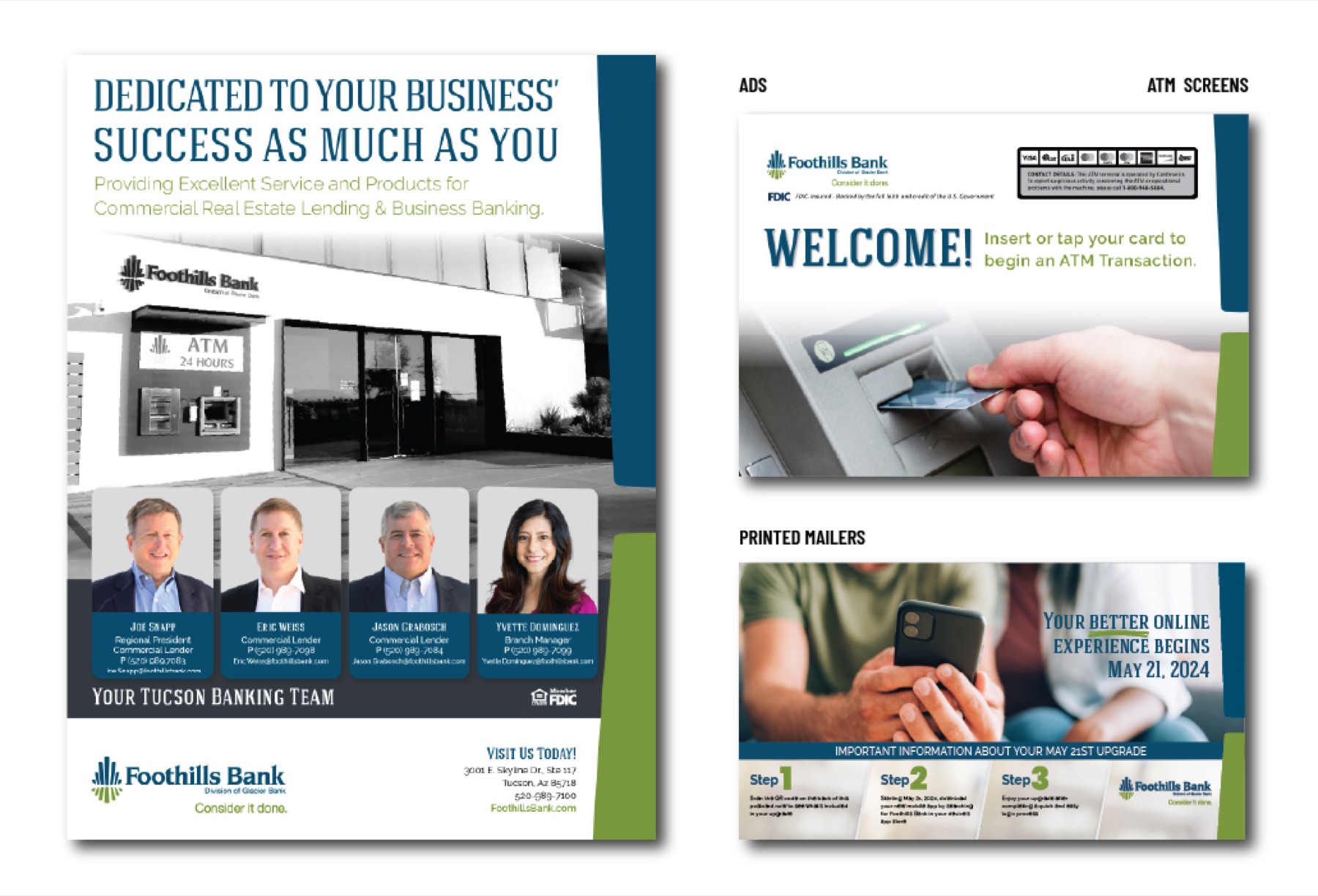 Foothills Bank finance branding system by Envisionary Design