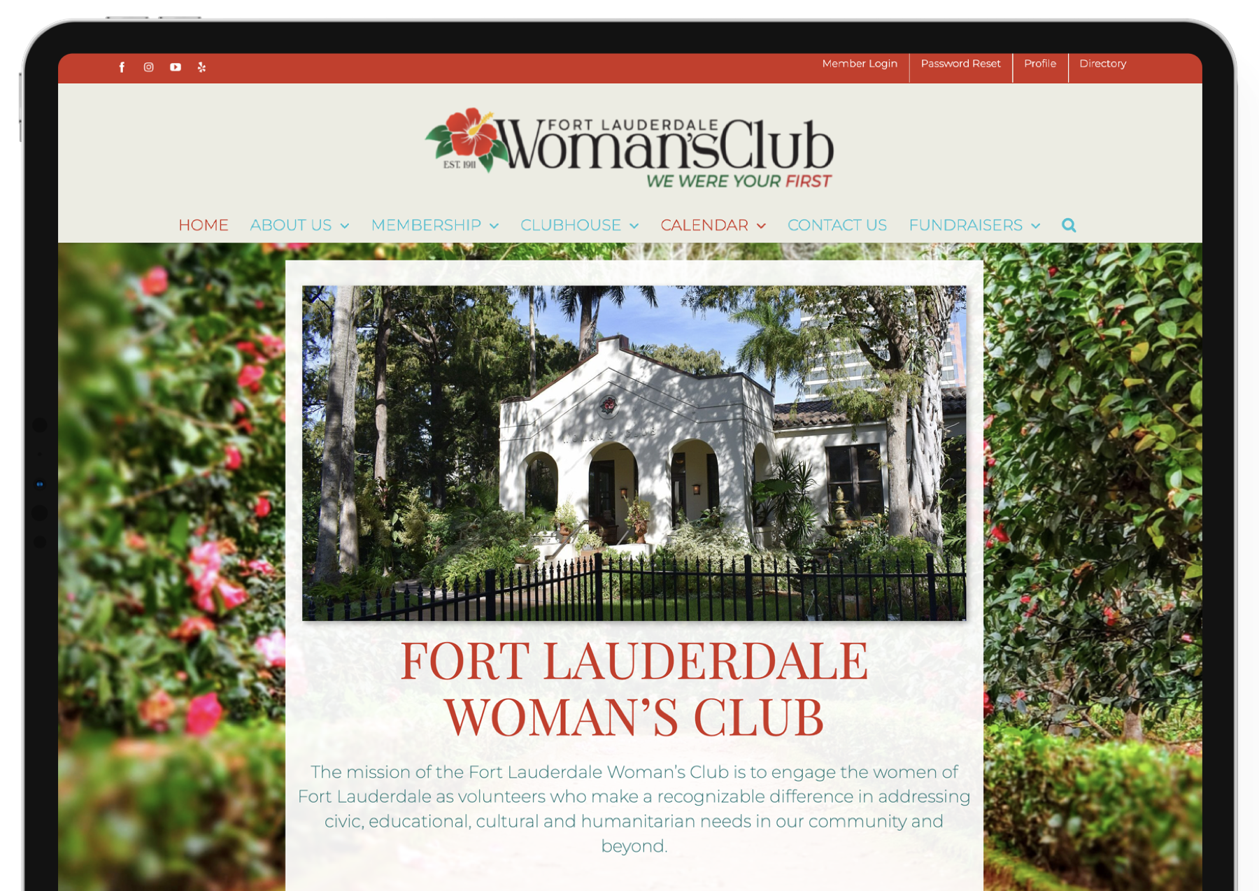Fort Lauderdale Woman's Club website design