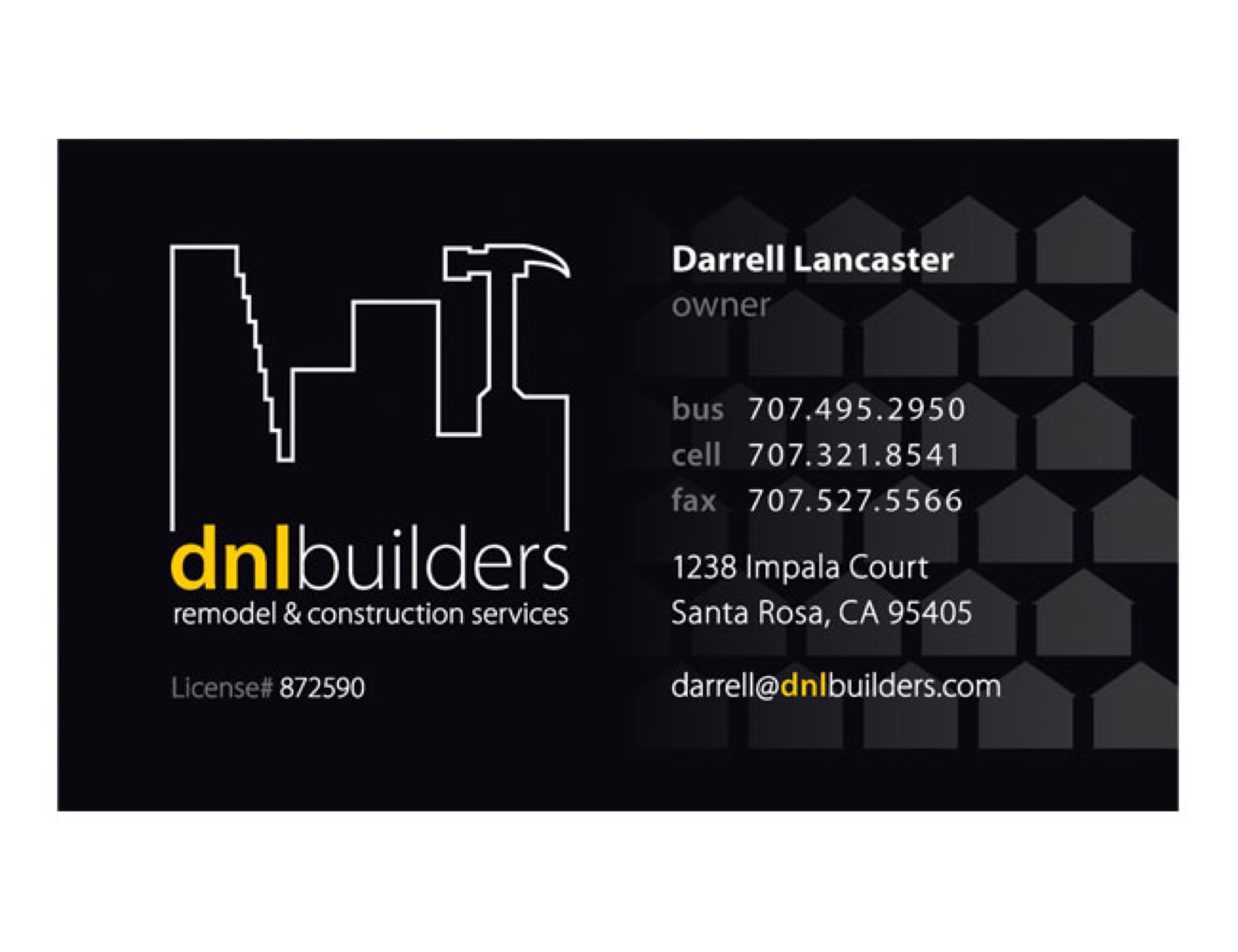 DNL Builders business card front