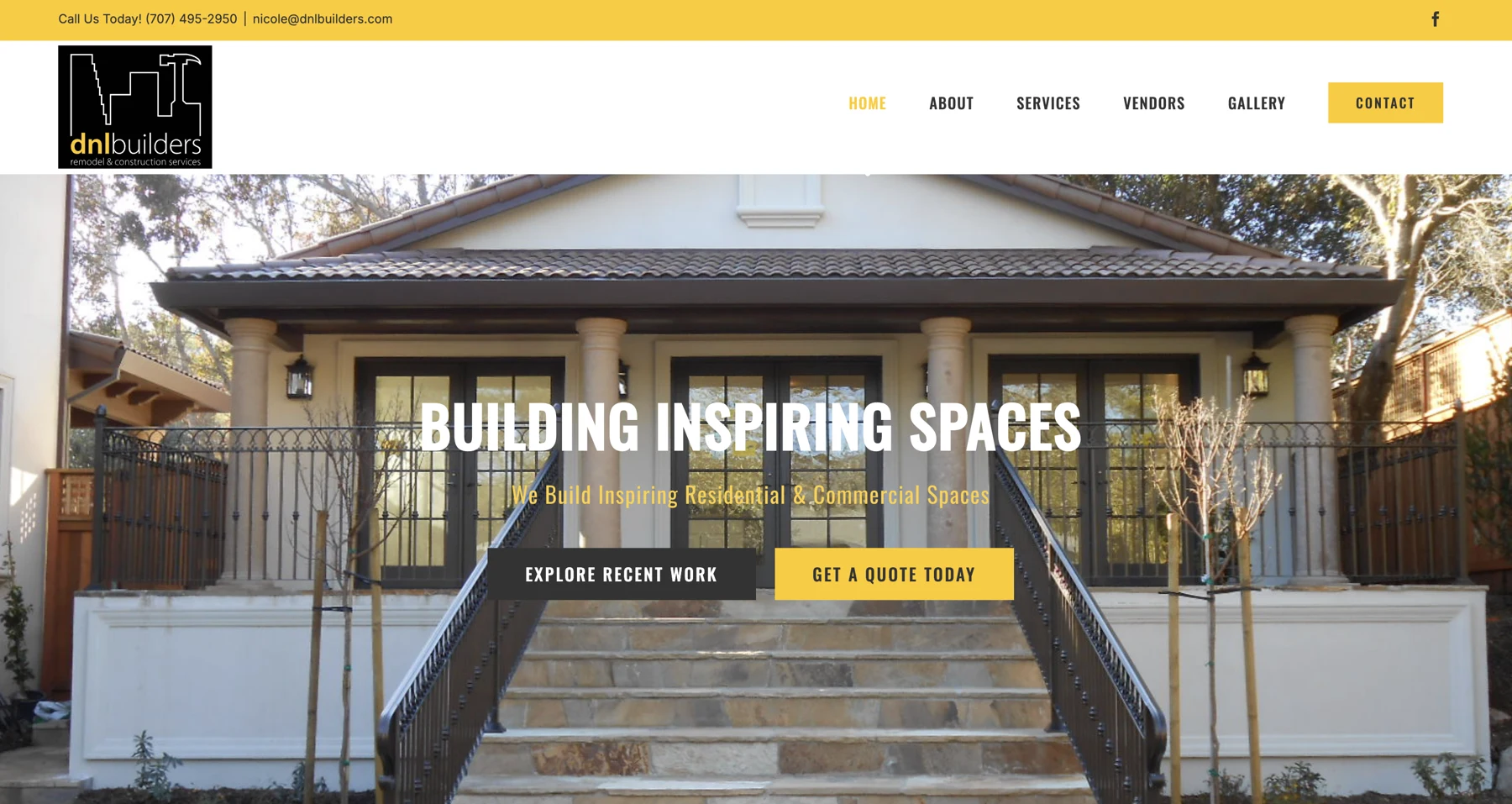 DNL Builders website homepage
