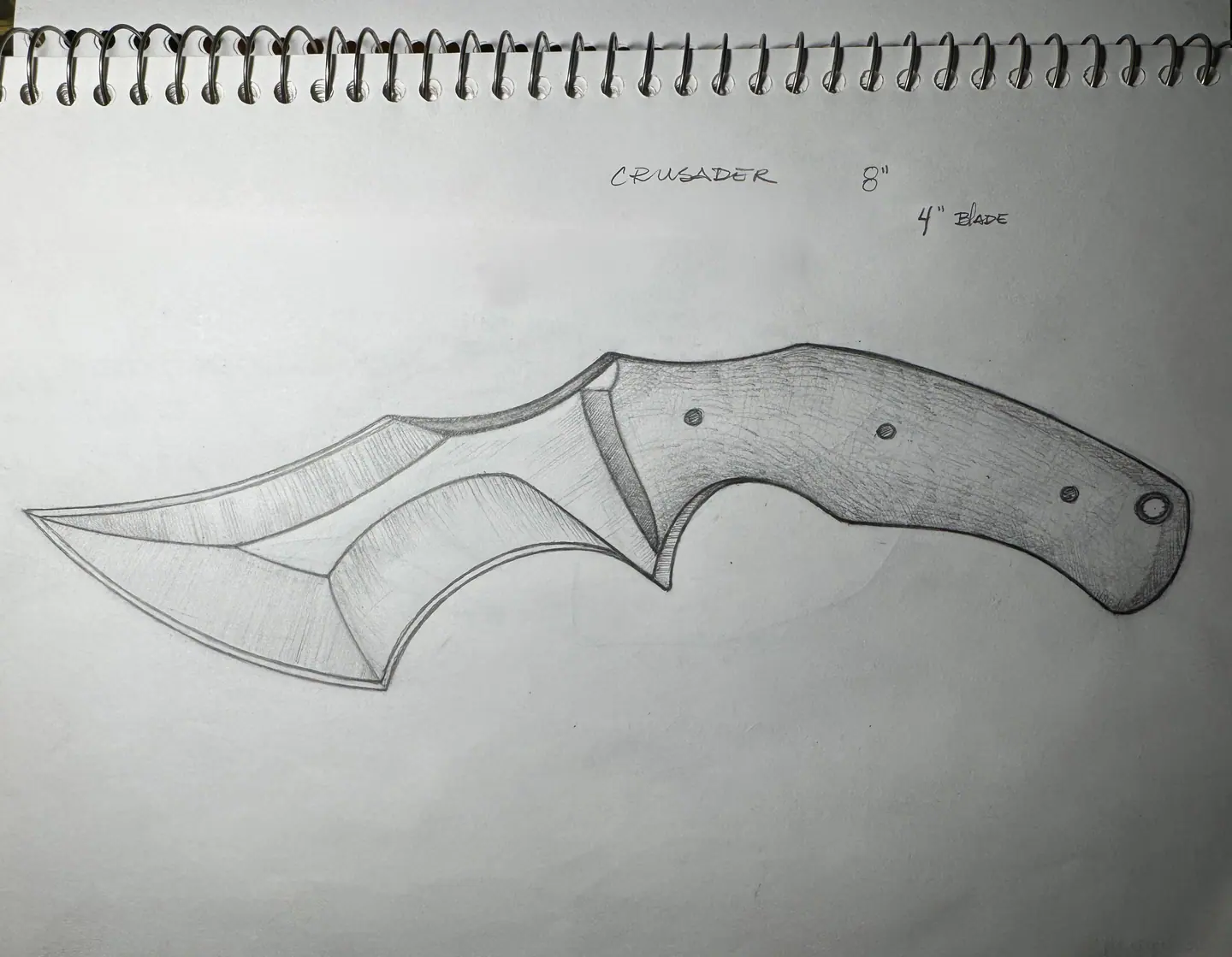 Jonathan’s original Crusader notebook sketch Jonathan’s original Crusader notebook sketch