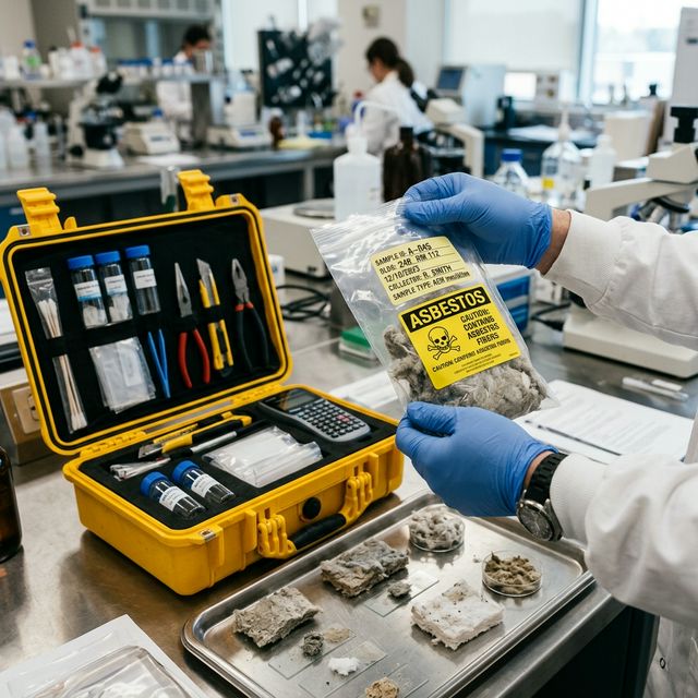 Asbestos lab testing visual
