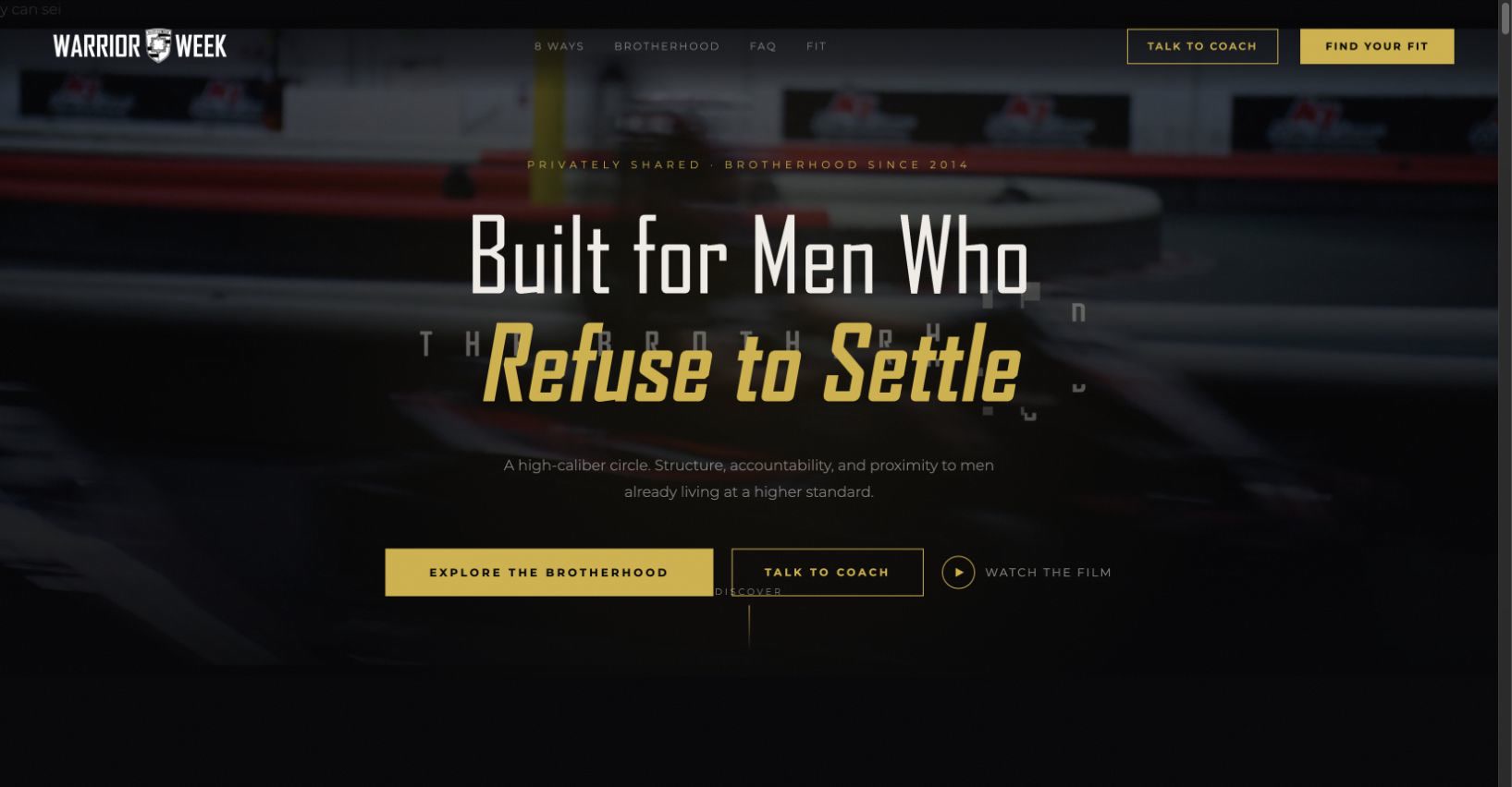 Warrior Week — The Brotherhood — website and project preview
