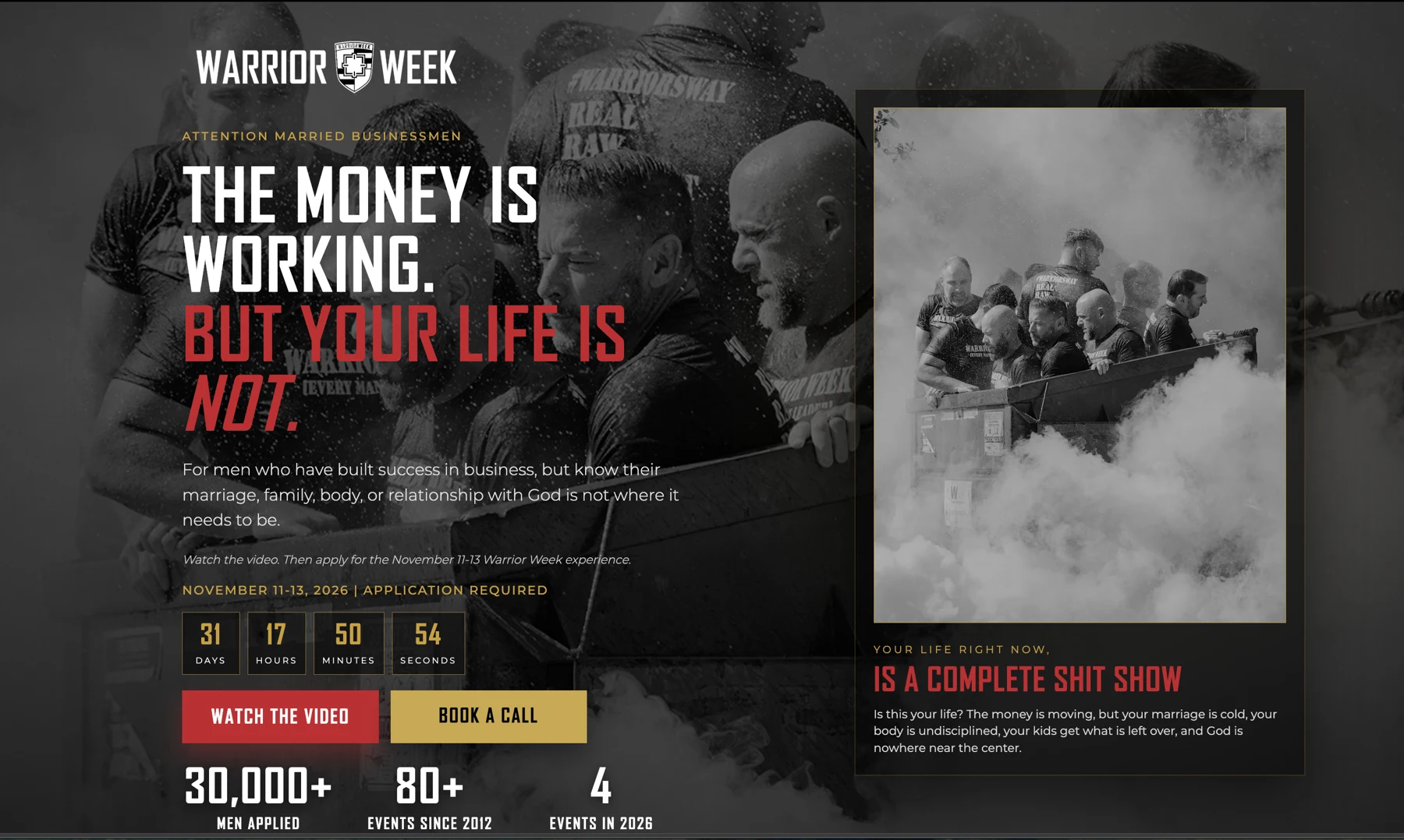 Warrior Week website homepage
