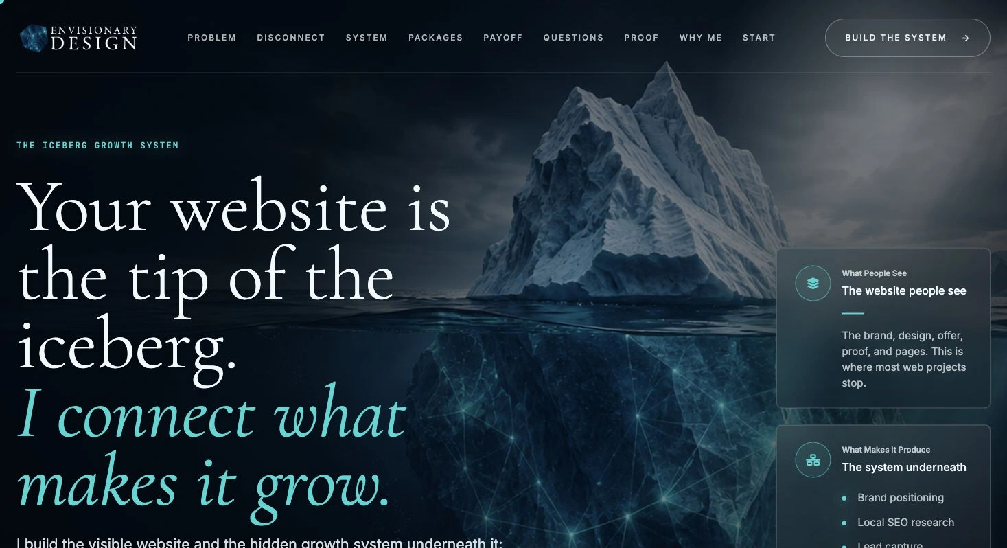 Iceberg Growth System | Envisionary Design systems website