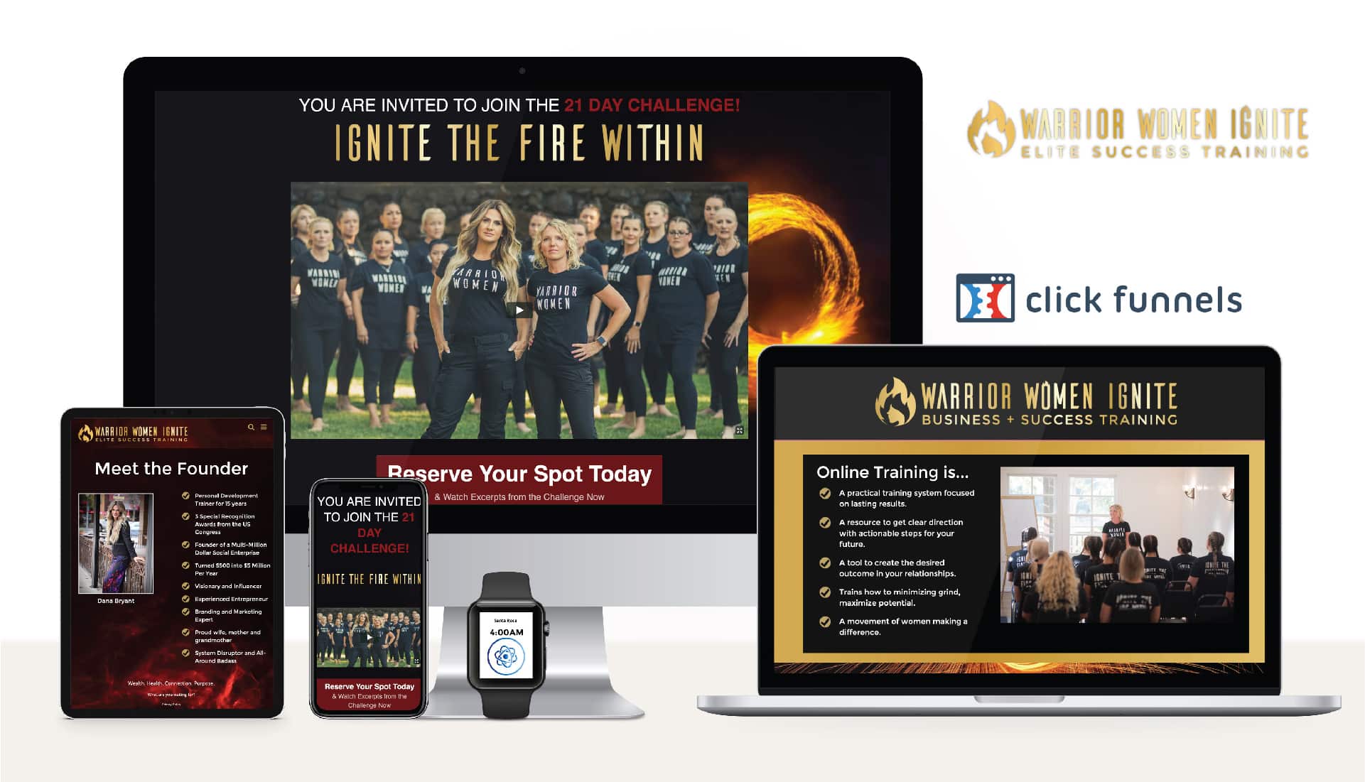 Warrior Women Ignite Kajabi design