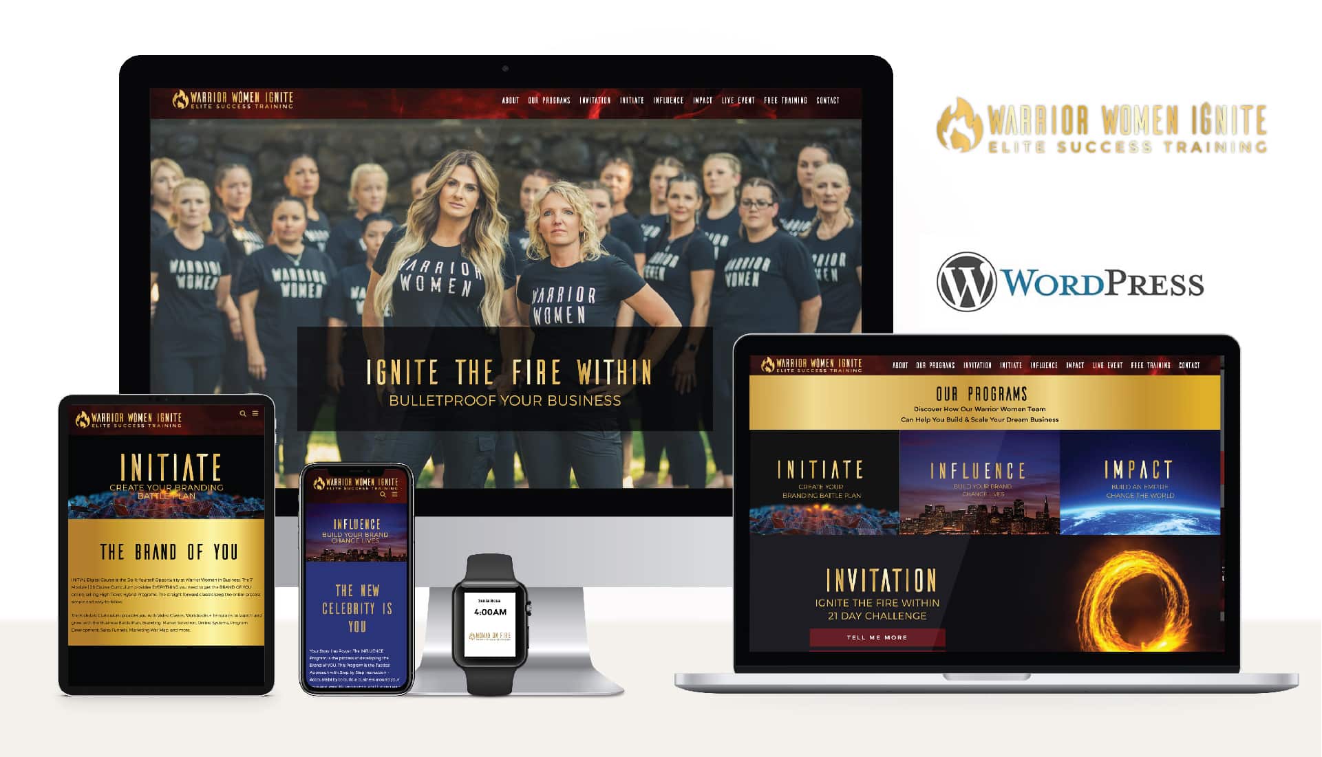 Warrior Women Ignite website design