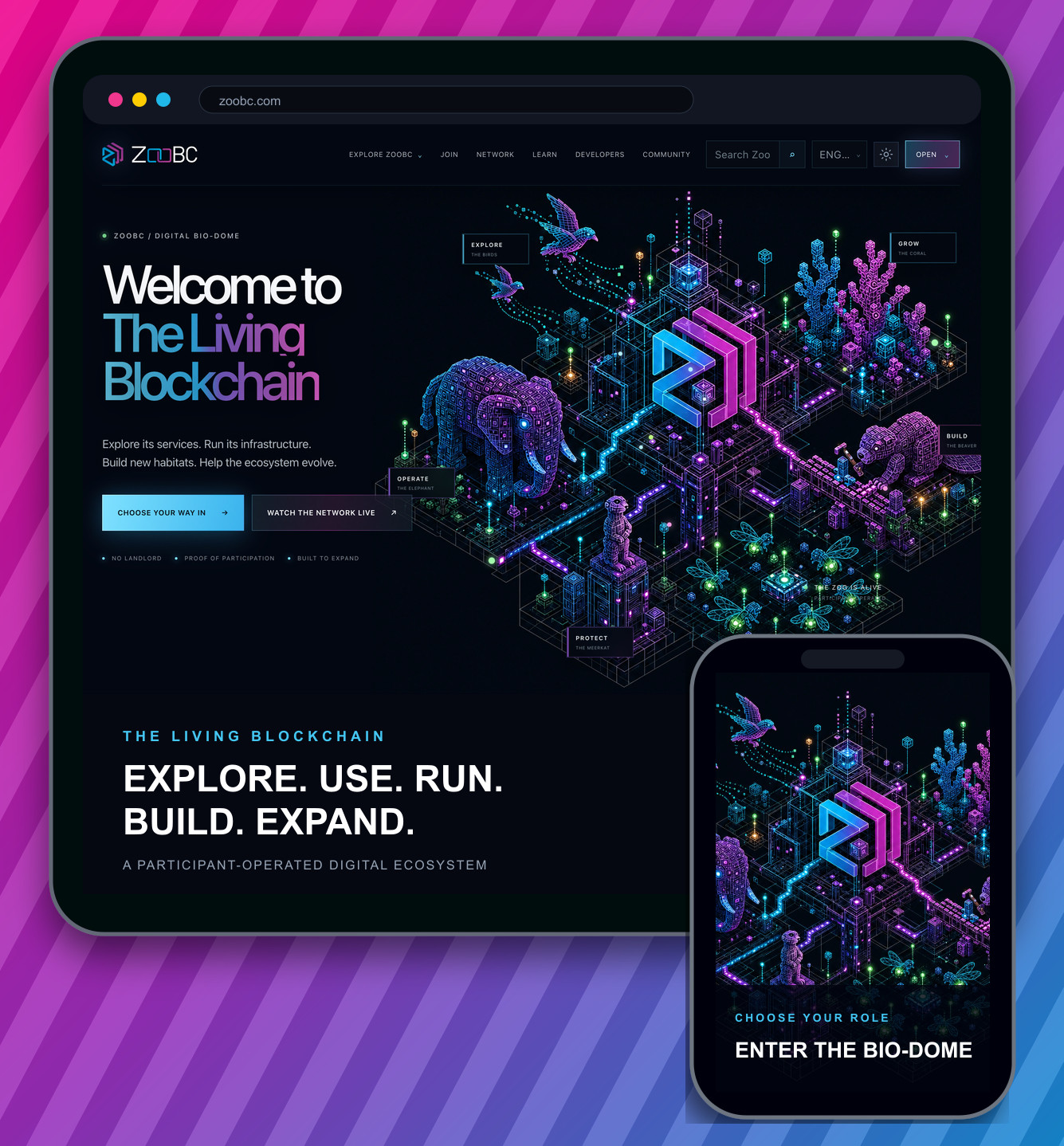 ZooBC Living Blockchain website and digital ecosystem case study