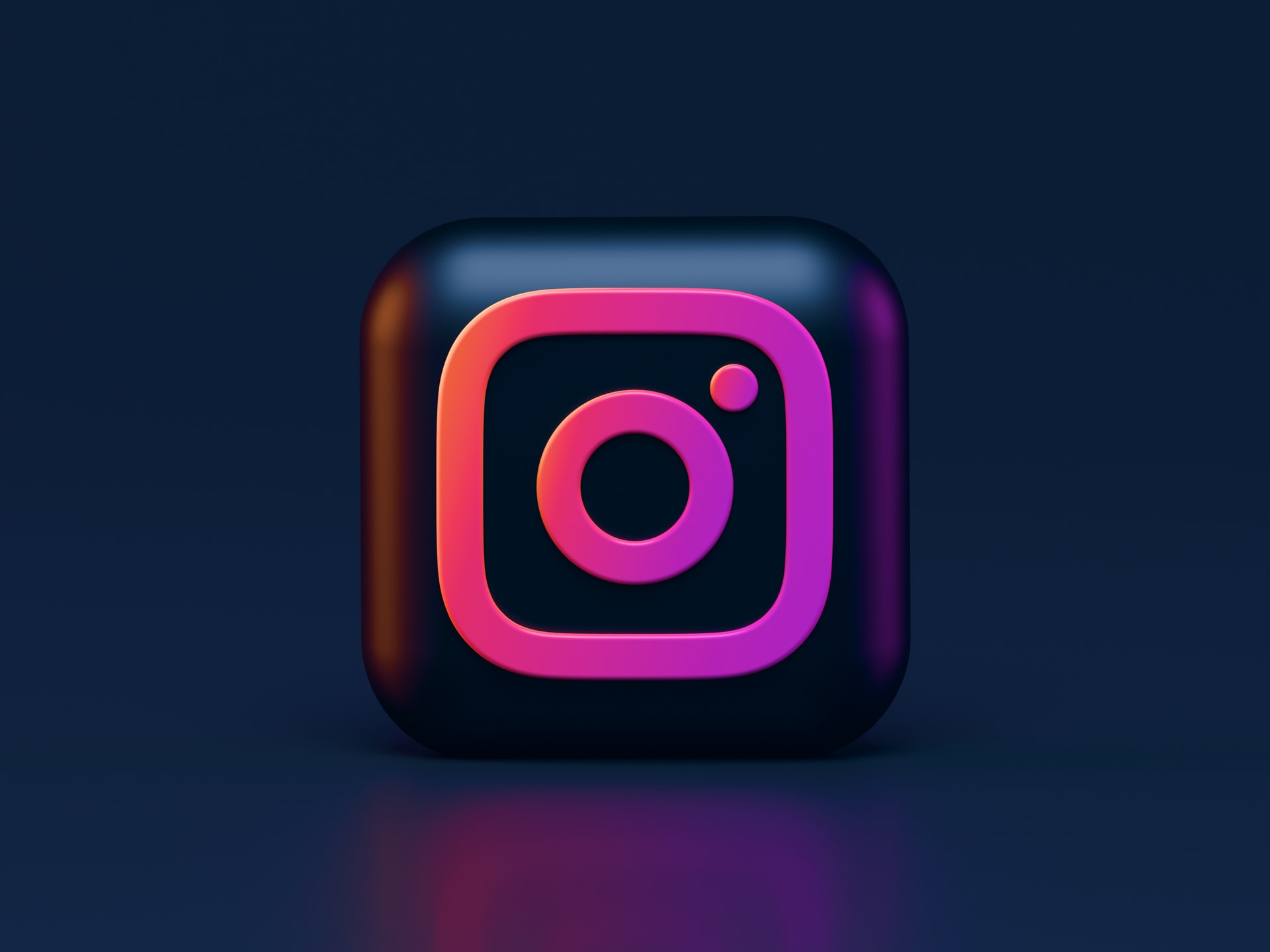 a 3D render of the instagram logo